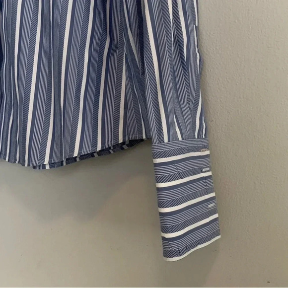 Jermyn Street Thomas Pink London Men's Dress Shirt Blue Striped French Cuff 16.5 - Picture 5 of 12